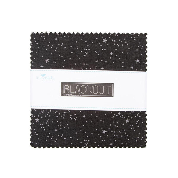 SALE Blackout 5" Stacker Bundle - Riley Blake Designs - 42 piece Precut Pre cut - Grayscale Shapes - Quilting Cotton Fabric