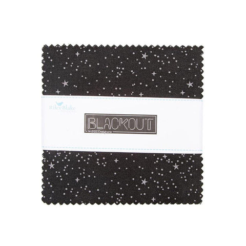 SALE Blackout 5" Stacker Bundle - Riley Blake Designs - 42 piece Precut Pre cut - Grayscale Shapes - Quilting Cotton Fabric