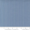 Image of the Nantucket Summer Stripes Lake quilting cotton fabric by Camille Roskelley for Moda Fabrics. Features stripes on a blue background. Cute Little Fabric Shop