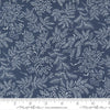 Image of the Nantucket Summer Dots Navy quilting cotton fabric by Camille Roskelley for Moda Fabrics. Features flowers on a blue background. Cute Little Fabric Shop