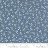 Image of the Nantucket Summer Fairground Lake quilting cotton fabric by Camille Roskelley for Moda Fabrics. Features florals on a blue background. Cute Little Fabric Shop