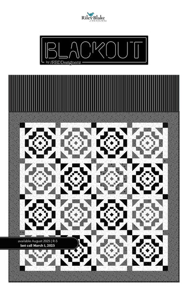 SALE Blackout Fat Quarter Bundle 21 pieces - Riley Blake Designs - Pre cut Precut - Grayscale Shapes - Quilting Cotton Fabric