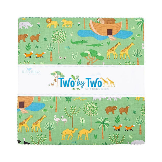 SALE Two By Two 10" Stacker Bundle - Riley Blake Designs - 42-Piece Precut - Animals Biblical - Quilting Cotton Fabric
