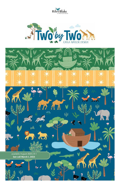 SALE Two by Two Fat Quarter Bundle 21 pieces - Riley Blake Designs - Pre cut Precut - Animals Biblical - Quilting Cotton Fabric