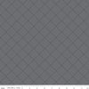 Image of Blackout Stitch Gray by The RBD Designers for Riley Blake Designs. Features squares on a gray background. Cute Little Fabric Shop