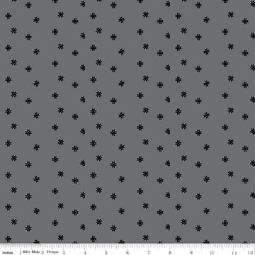 Image of Blackout Ohio Star Gray by The RBD Designers for Riley Blake Designs. Features stars on a gray background. Cute Little Fabric Shop