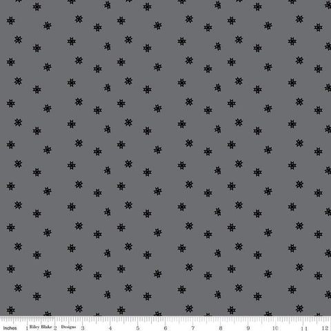 Image of Blackout Ohio Star Gray by The RBD Designers for Riley Blake Designs. Features stars on a gray background. Cute Little Fabric Shop