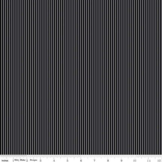 Image of Blackout Stripe Multi by The RBD Designers for Riley Blake Designs. Features stripes on a black background. Cute Little Fabric Shop