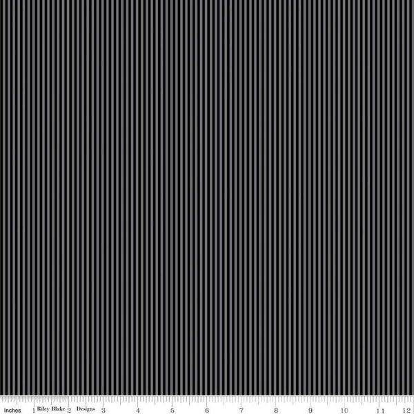Image of Blackout Stripe Multi by The RBD Designers for Riley Blake Designs. Features stripes on a black background. Cute Little Fabric Shop