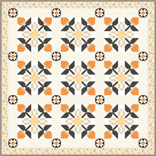 Agatha Road Quilt Kit KIT35410 - Moda Fabrics - Pattern Fabric - Piecing - Pecan Blossoms - Quilting Cotton Fabric