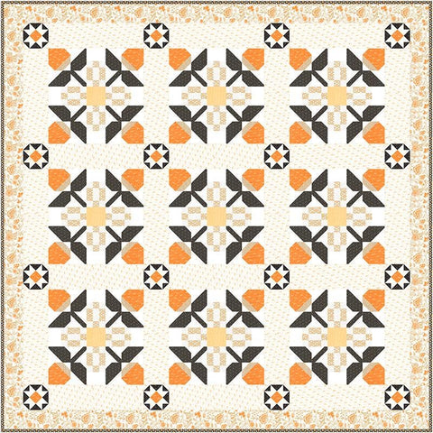 Agatha Road Quilt Kit KIT35410 - Moda Fabrics - Pattern Fabric - Piecing - Pecan Blossoms - Quilting Cotton Fabric