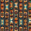 33" End of Bolt - Solstice Kaleidoscope Border Stripe 31228 Black J - QT Fabrics - Geometric Abstract Stained Glass - Quilting Cotton Fabric