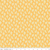 Image of the Two by Two Branchy Bliss Yellow quilting cotton fabric by Cayla Naylor for Riley Blake Designs. Features leaves on a yellow background. Cute Little Fabric Shop