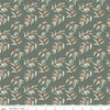Image of Olive Grove Branches Green quilting cotton fabric by Amber Elliot for Riley Blake Designs. Features leaves on a green background. Cute Little Fabric Shop