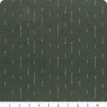 Image of Olive Grove Arrows Cyprus quilting cotton fabric by Amber Elliot for Riley Blake Designs. Features arrows on a green background. Cute Little Fabric Shop