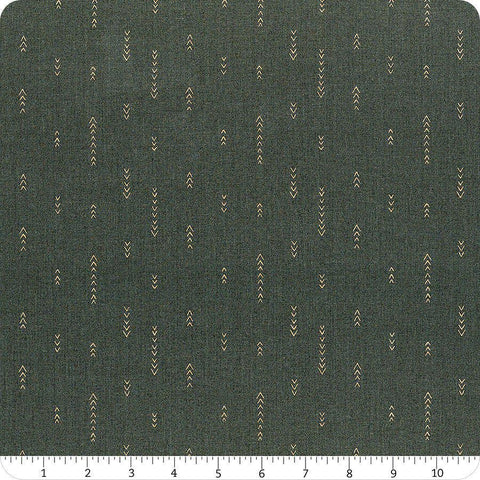 Image of Olive Grove Arrows Cyprus quilting cotton fabric by Amber Elliot for Riley Blake Designs. Features arrows on a green background. Cute Little Fabric Shop