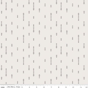 Image of Olive Grove Arrows Ivory quilting cotton fabric by Amber Elliot for Riley Blake Designs. Features arrows on an off-white background. Cute Little Fabric Shop