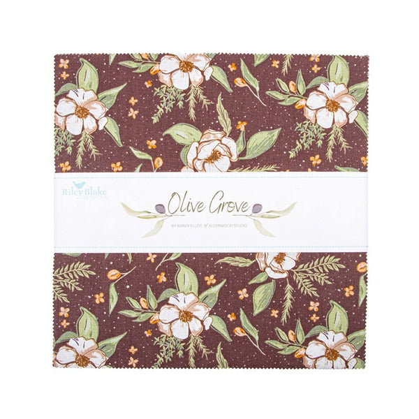 Olive Grove 10" Stacker Bundle - Riley Blake Designs - 42 piece Precut - Plants Nature Tree - Quilting Cotton Fabric