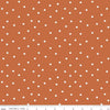 Image of Sunflower Whispers Dots Pumpkin quilting cotton fabric by Lisa Audit for Riley Blake Designs. Features dots on an orange background. Cute Little Fabric Shop