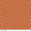 Image of Sunflower Whispers Dots Pumpkin quilting cotton fabric by Lisa Audit for Riley Blake Designs. Features dots on an orange background. Cute Little Fabric Shop