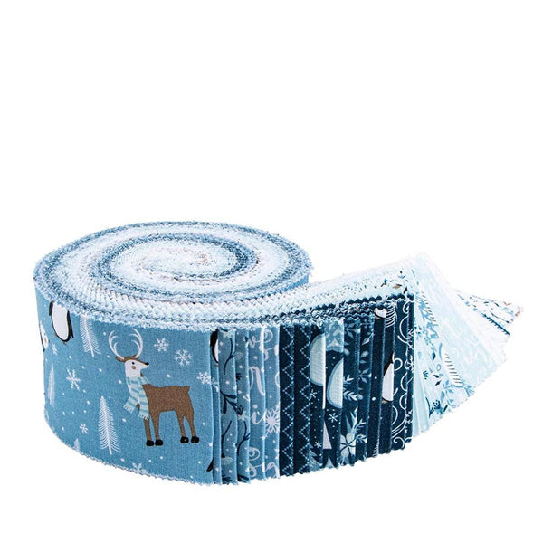 Winter Magic 2.5 Inch Rolie Polie Jelly Roll 40 pieces - Riley Blake - Precut Pre cut Bundle - Holiday Winter - Quilting Cotton Fabric