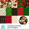 Poinsettia Greetings Layer Cake 10" Stacker Bundle - QT Fabrics- Christmas Holiday Trees - 42-Piece Precut  - Quilting Cotton Fabric