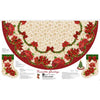 Poinsettia Greetings Tree Skirt 60" Wide Panel 31081 Multi X - - QT Fabrics - Christmas Holiday Season  Flowers - Quilting Cotton Fabric