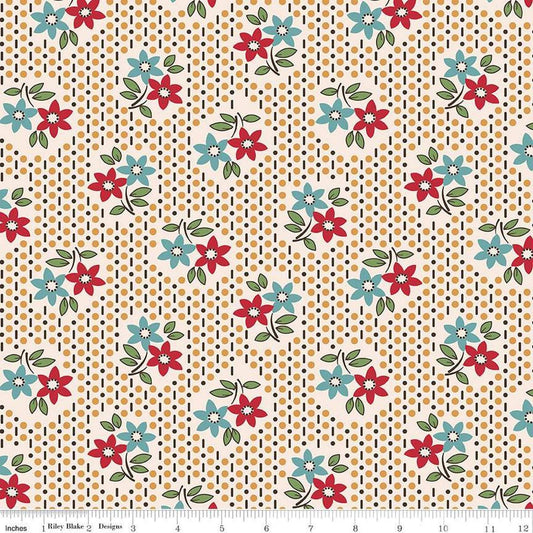 3-Yard cut- SALE Gentler Times Nostalgia WIDEBACK WB16492 Cider - Riley Blake - 108" - Quilting Cotton Fabric