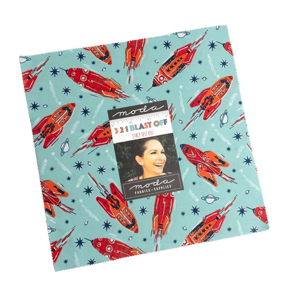 321 Blast Off Layer Cake 10" Stacker Bundle - 20950LC - Moda Fabrics - 42 piece Precut Pre cut - Novelty Space - Quilting Cotton Fabric
