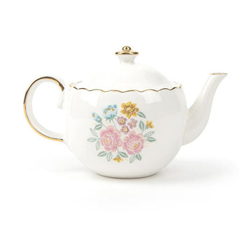DEAL Jane Austen Teapot Pin Cushion ST-42315 - Riley Blake Designs - Collectible Porcelain Finish Gold Trim - Official Licensed Product