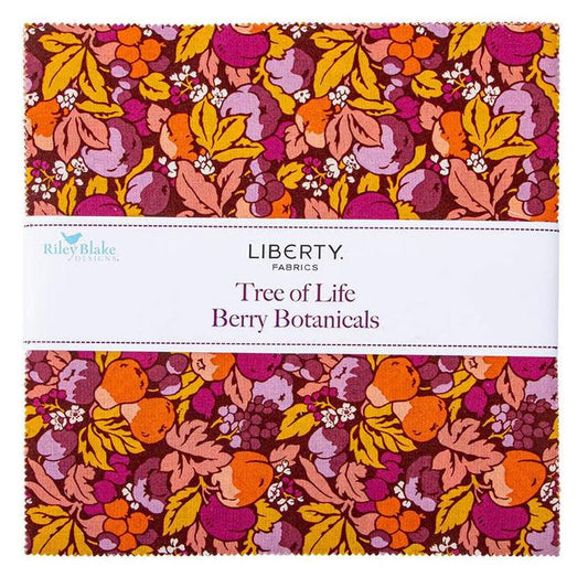 SALE Tree of Life Berry Botanicals Layer Cake 10" Stacker Bundle - Riley Blake 42-Piece Precut  - Liberty Fabrics - Quilting Cotton Fabric
