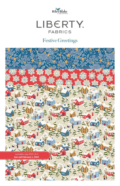 Festive Greetings Layer Cake 10" Stacker Bundle - Riley Blake 42 piece Precut Pre cut - Liberty Fabrics - Quilting Cotton Fabric