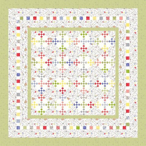 SALE Dressed To The Nines Quilt PATTERN P112 by Jillily Studio - Riley Blake Designs - INSTRUCTIONS Only - Scrappy Pieced Nine-Patch Blocks