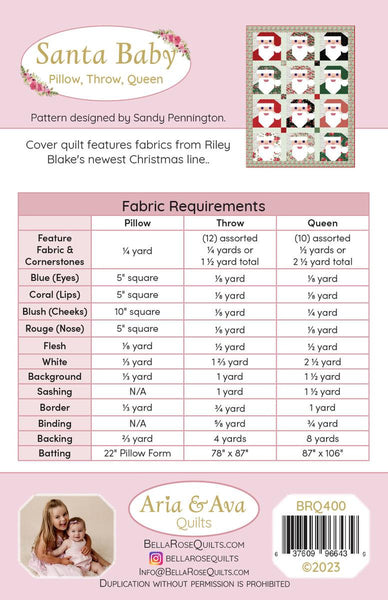 SALE Santa Baby Quilt PATTERN P233 by Aria & Ava Quilts - Riley Blake Design - INSTRUCTIONS Only - Piecing Multiple Sizes