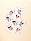 SALE Peach Berry Woven Labels P178-SIWL17 - Riley Blake - Minki Kim - Durable Soft Thread - Machine Washable - Polyester - Set of 8 Labels