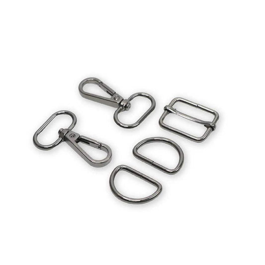 SALE Style 3 Basic Hardware Kit 1" Gunmetal  P210 - Sallie Tomato - Riley Blake Designs - Hardware