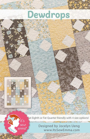 SALE Dewdrops Quilt PATTERN P051 by It's Sew Emma - Riley Blake Designs - Instructions Only - Multiple Sizes - Fat Quarter Friendly