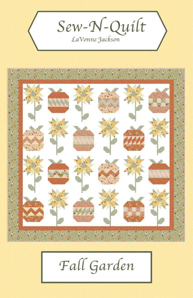 Fall Garden Quilt PATTERN P188 by Sew-N-Quilt - Riley Blake Designs - INSTRUCTIONS Only - Pieced Sunflowers Pumpkins