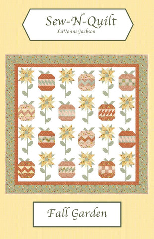 Fall Garden Quilt PATTERN P188 by Sew-N-Quilt - Riley Blake Designs - INSTRUCTIONS Only - Pieced Sunflowers Pumpkins