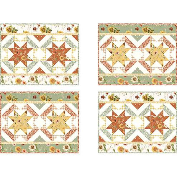 SALE Sunflower Charm Runner and Place Mats Quilt PATTERN P185 by The Whimsical Workshop - Riley Blake Designs - INSTRUCTIONS Only - Piecing