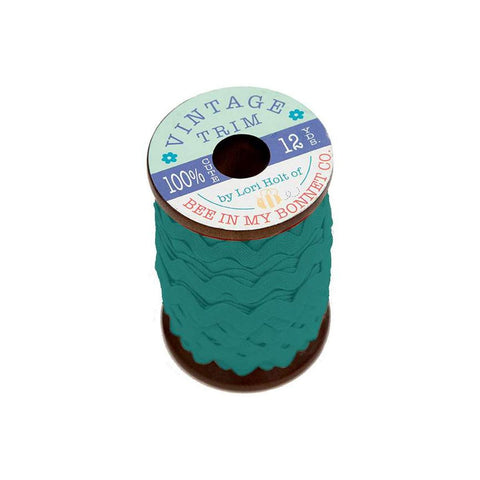 SALE Lori Holt Vintage Trim Large on Wooden Spool STVT-42333 Cozy - Riley Blake Designs - 12 Yards of 3/8" Polyester Trim