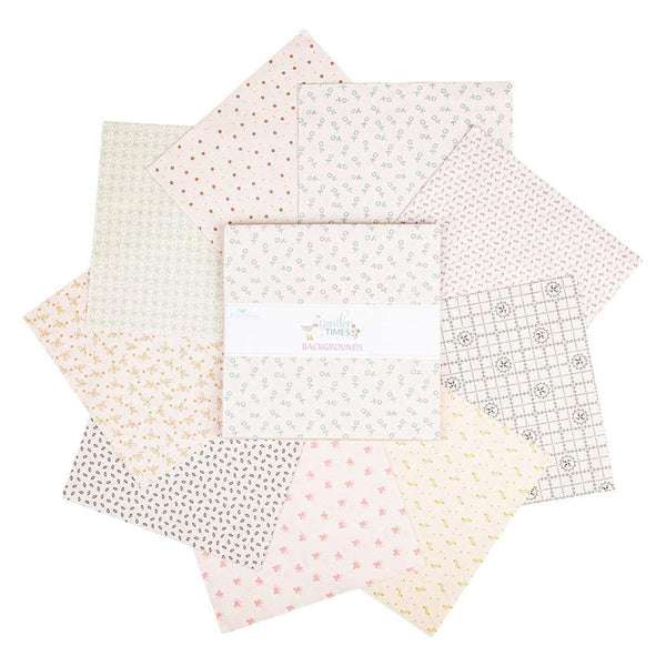 SALE Gentler Times Backgrounds Layer Cake 10" Stacker Bundle - Riley Blake - 42 piece Precut - Lori Holt Quilting Cotton Fabric