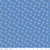Image of Penelope Bows Blue quilting cotton fabric by My Mind's Eye for Riley Blake Designs. Features bows on a blue background. Cute Little Fabric Shop