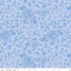 Image of Penelope Main Sky quilting cotton fabric by My Mind's Eye for Riley Blake Designs. Features flowers on a blue background. Cute Little Fabric Shop