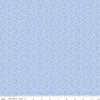 Image of Penelope Mini Stems Sky quilting cotton fabric by My Mind's Eye for Riley Blake Designs. Features flowers on a blue background. Cute Little Fabric Shop