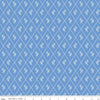 Image of Penelope Diamonds Blue quilting cotton fabric by My Mind's Eye for Riley Blake Designs. Features diamonds on a blue background. Cute Little Fabric Shop