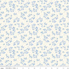 Image of Penelope Stems Cream quilting cotton fabric by My Mind's Eye for Riley Blake Designs. Features flowers on an off-white background. Cute Little Fabric Shop