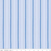 Image of Penelope Stripes Sky quilting cotton fabric by My Mind's Eye for Riley Blake Designs. Features stripes on a blue background. Cute Little Fabric Shop