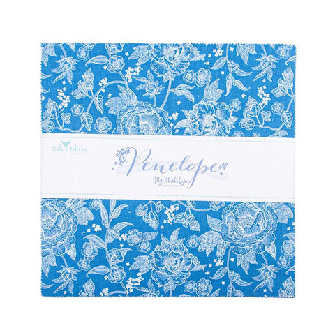 SALE Penelope 10" Stacker Bundle - Riley Blake Designs - 42 piece Precut - Floral Flowers Blossoms - Quilting Cotton Fabric