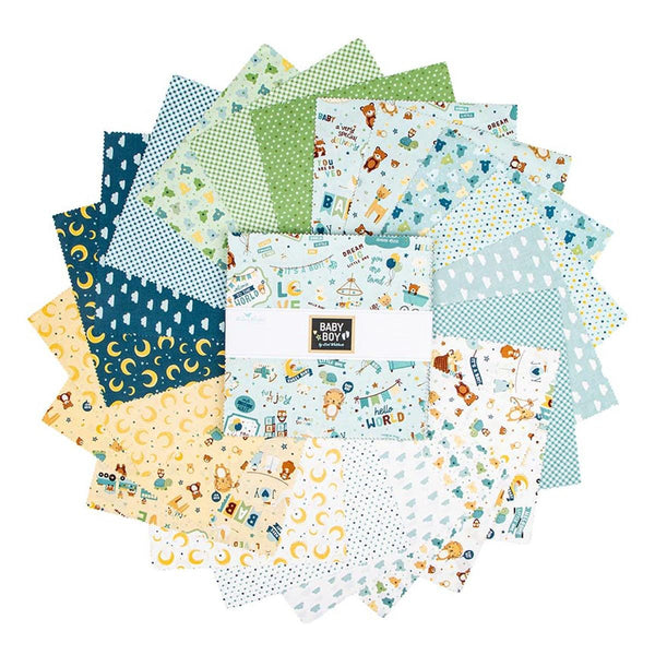 SALE Baby Boy 10" Stacker Bundle - Riley Blake Designs - 42 piece Precut - Nature Toys Animals - Quilting Cotton Fabric